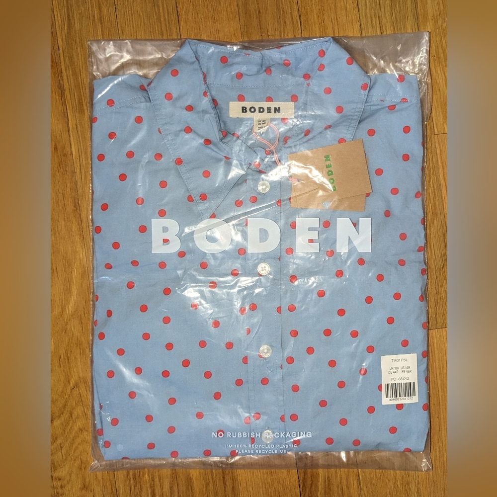 Boden women's sienna cotton button up 14R